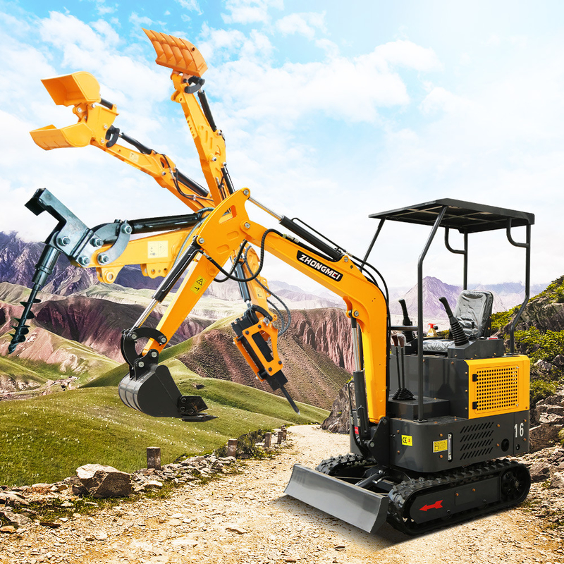 ZHONGMEI Minibagger Crawler 1.2 Ton Mini excavadora Escavator Pelle Digger Mini Excavator