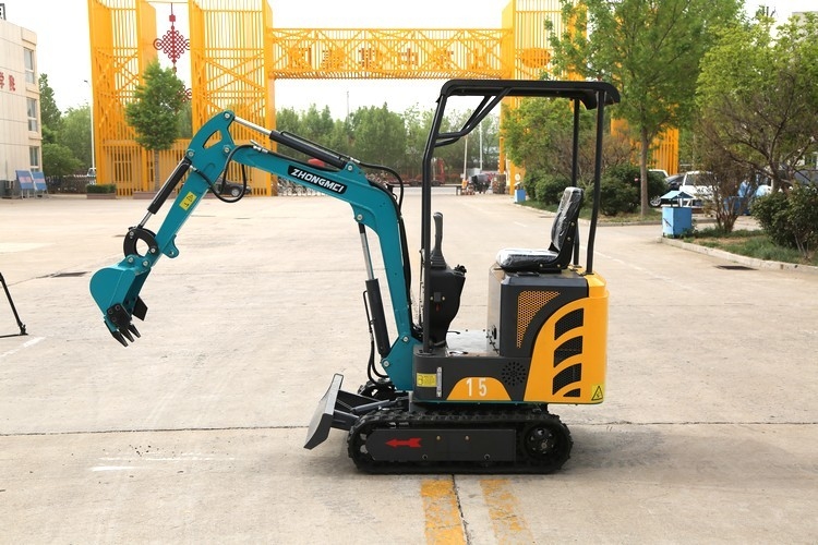 Telescopic Track Frame Rubber Track Mini Excavator 1700kg Yellow Color Small Digger